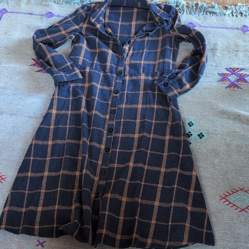Plaid Button-Up Dress
